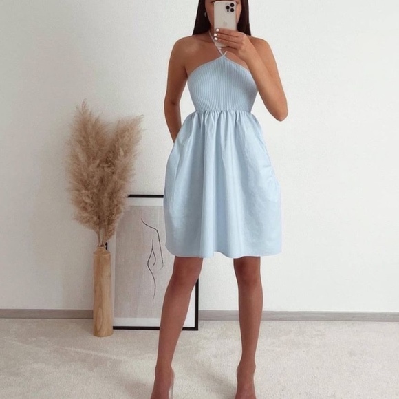 Zara Dresses & Skirts - SOLD New! ZARA COMBINATION DRESS in Blue Size Small